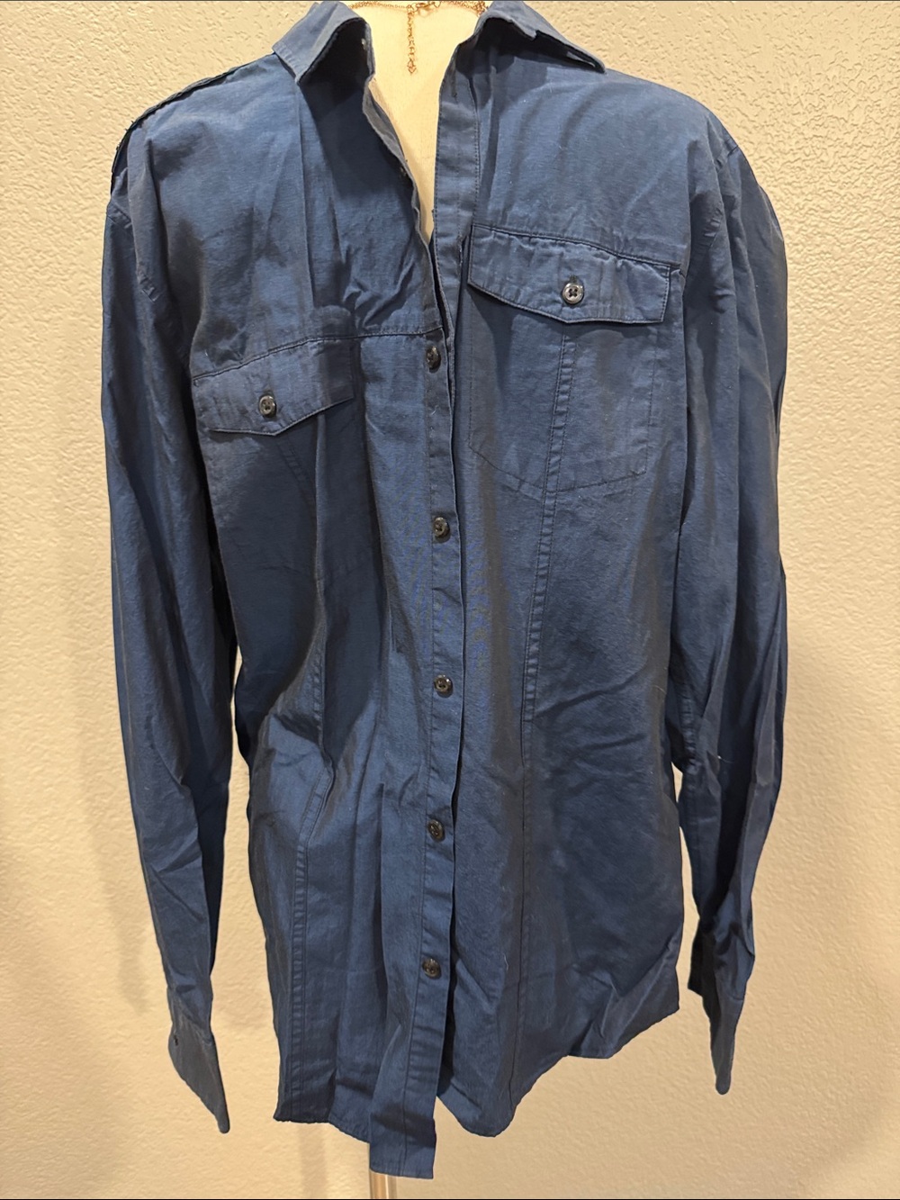 INC International Concepts Men's Slate Blue Button-Down Shirt